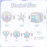 Biapian Iridescent Balloons, 6 Pcs 22 Inch Iridescent Star Balloons