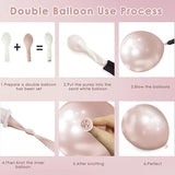 Boho Dusty Pink Balloons Garland Arch Kit, Double Stuffed White Pearl