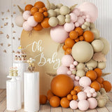 Burnt Orange Boho Balloon Garland Arch Kit 155Pcs Pastel Brown