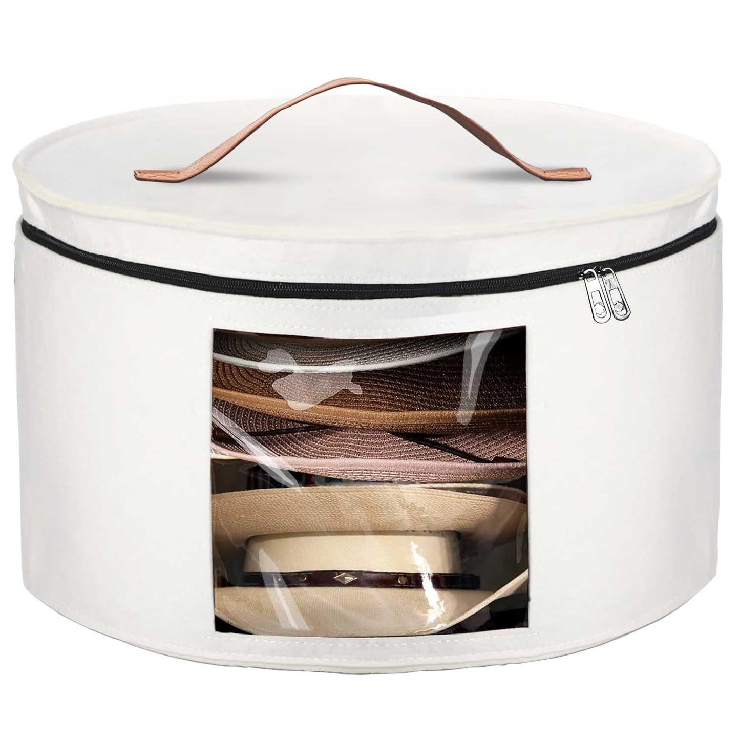 PANGTON Hat Box, Travel Hat Storage Box, Foldable Space-saving Hats