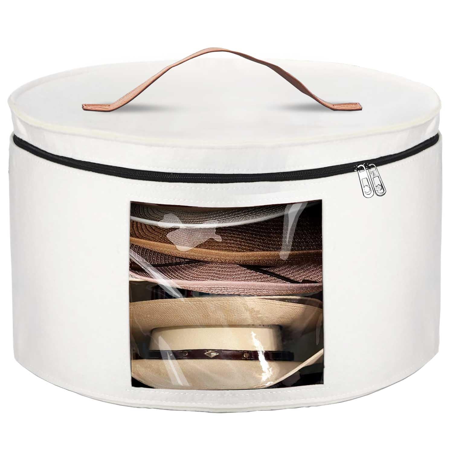 PANGTON Hat Box, Travel Hat Storage Box, Foldable Space-saving Hats