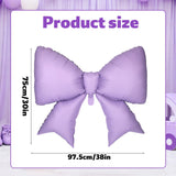 4Pcs Giant Bow Balloons, 97.5cm/38in Big Elegant Coquette Theme Purple
