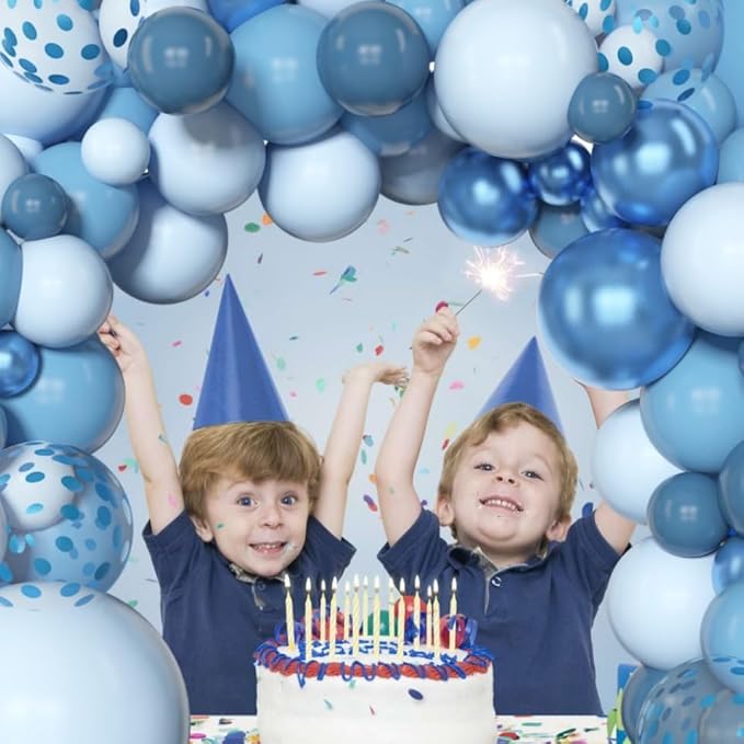 Amandir 153pcs Blue Balloon Garland Arch Kit, Different Sizes 18 12