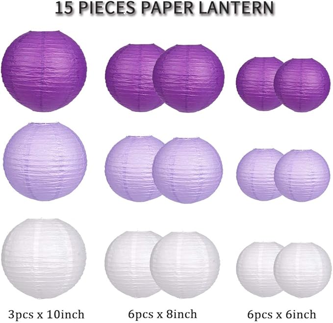 Paper Lanterns Decorative, Round Hanging Paper Lanterns Decorations