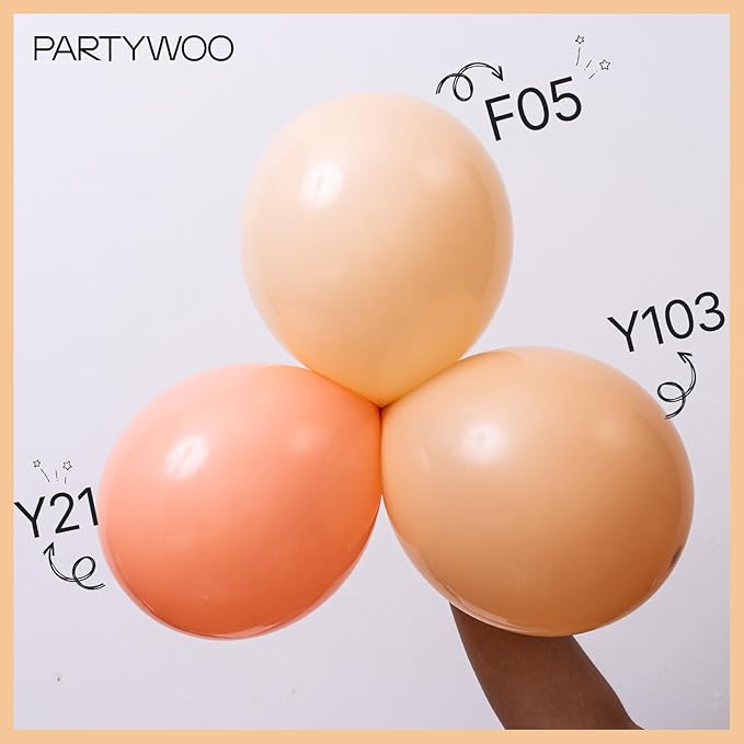 PartyWoo Nude Balloons 100 pcs Different Sizes Pack of 18 12 10 5