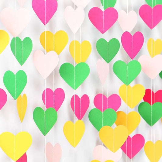 Hawaii Pool Party-Decorations Love-Heart Garland - 52Ft Tropical