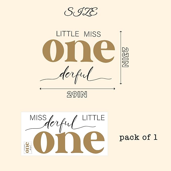 Little Miss Onederful Decal First Birthday Party Decorations for