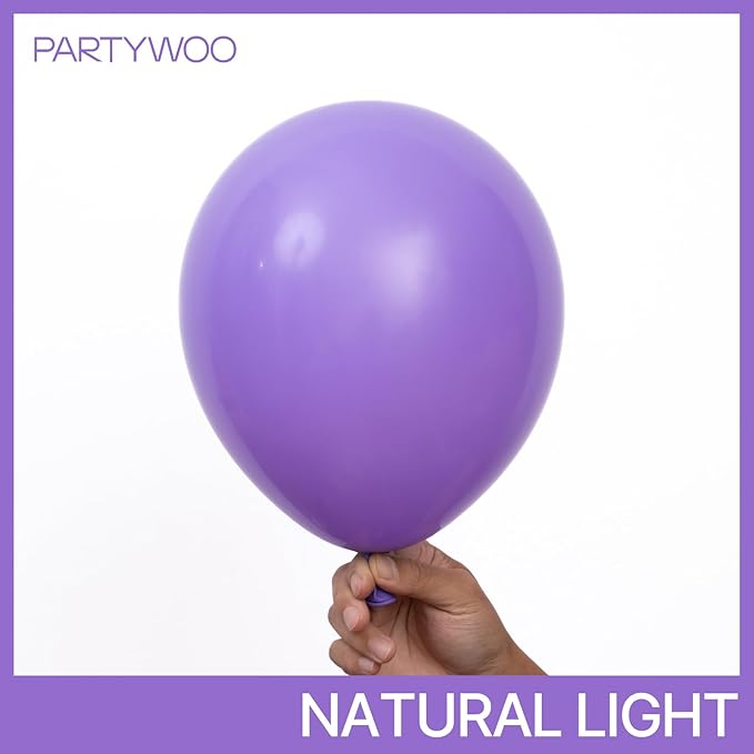 PartyWoo Purple Balloons 100 pcs Different Sizes of 36 18 12 10 5