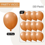 PartyWoo Light Brown Balloons 50 pcs 12 Inch Caramel Brown Tan Boho