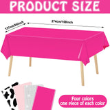 CHUNNIN 4PCS Disco Cowgirl Party Decorations Pink Cowgirl Tablecloth