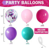 HILAVO Pink Purple Blue Balloons 60 Pcs Hot Pink Light Pink Teal