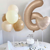 Nude Number 1 Balloons, 40 Inch Tan 1st Birthday Foil Balloon for