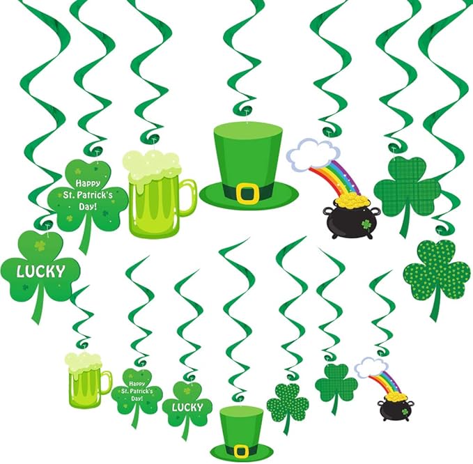 40ct St Patrick's Day Decorations Kit Hanging Swirls Banner Shamrock