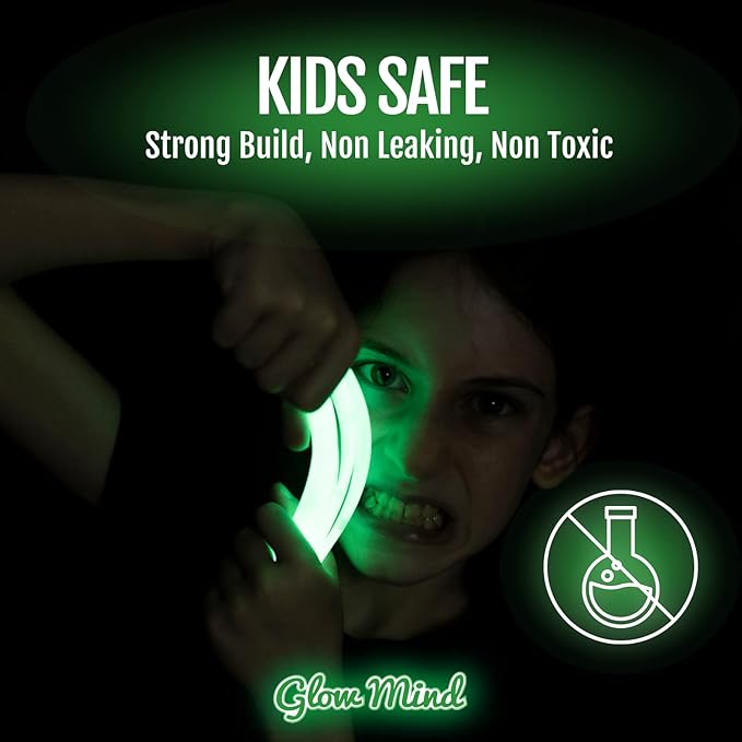 100 Ultra Bright Glow Sticks Bulk Party Pack - Halloween Glow in the