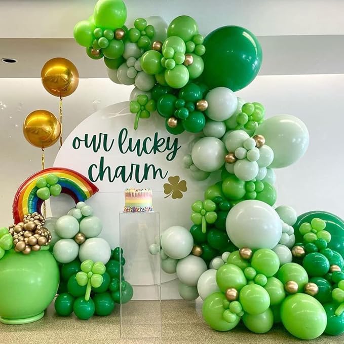 St Patrick's Day Decorations 128pcs Green Balloon Arch Garland Kit
