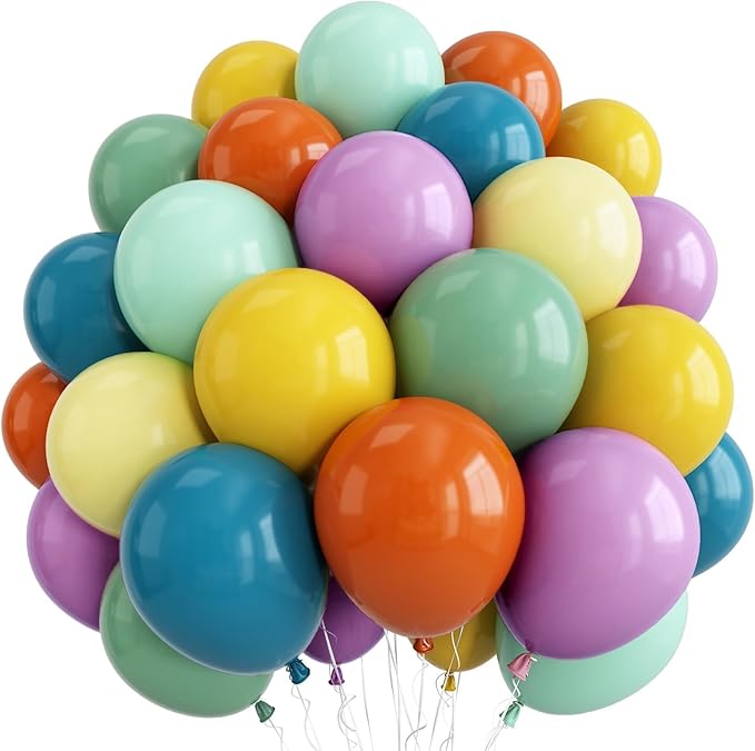 Muted Rainbow Balloons Assorted Colors, 12Inch Dusty Pastel Orange
