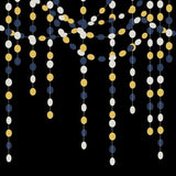 Navy-Blue Ivory-White Gold Party-Decorations Garland - 52Ft