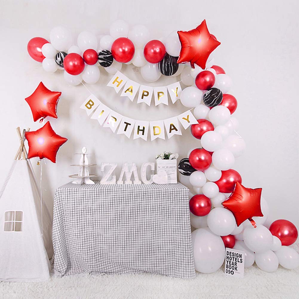 24 Pcs 18" Red Star Balloons Foil Balloons Mylar Balloon for Baby