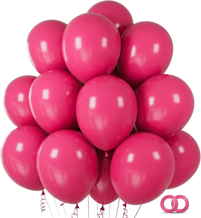 Hot Pink Balloons 100 pcs 12 inch Thicken Latex Hot Pink Balloon Pink
