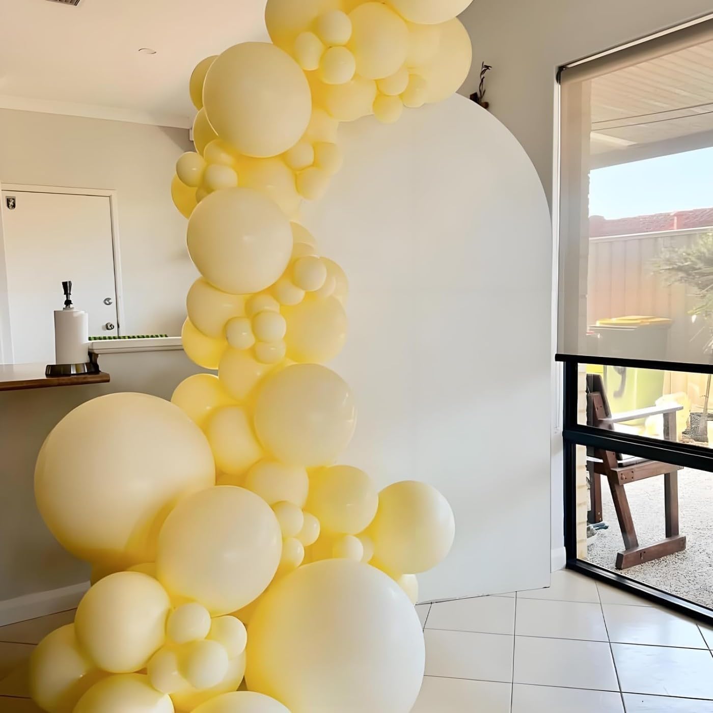 Light Yellow Balloons, 50pcs 12 Inches Pastel Yellow Latex Balloons