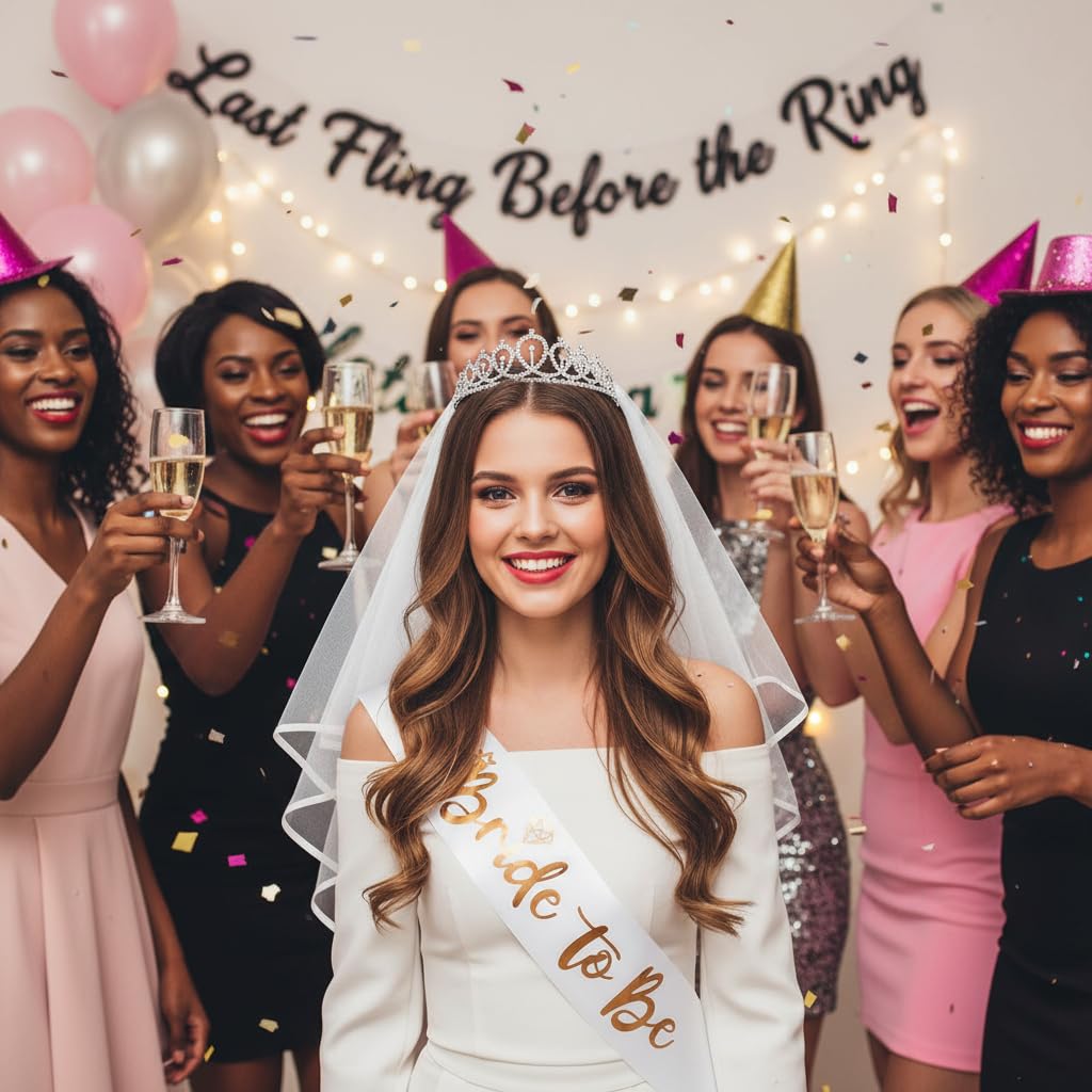 Docooniver 4 Pcs Bachelorette Party Decorations Bride & Groom to be