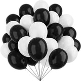 Black and White Balloons, 67pcs 12 Inch White Black Thickened Latex