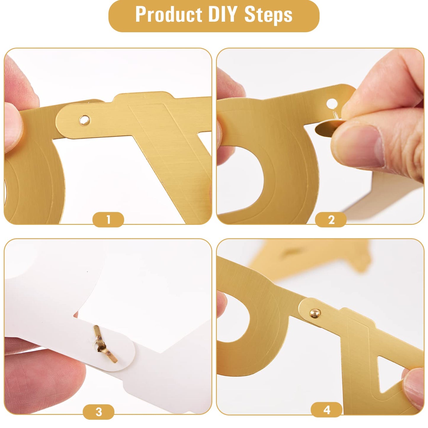 SUNBEAUTY 146 Pcs Gold DIY Make Your Own Banner Customizable Letters