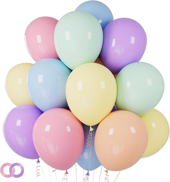 Pastel Balloons 100 Pack 12 inch Pastel Colors Latex Party Balloons