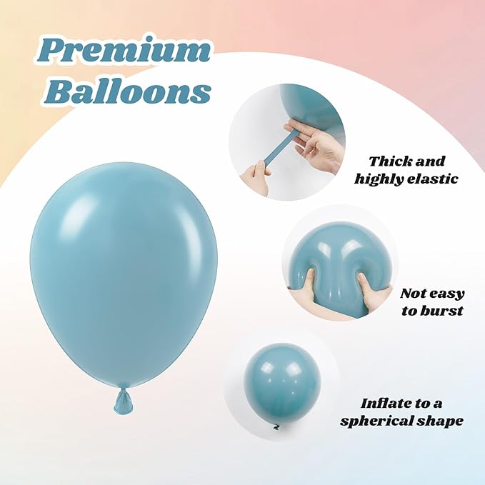 60pcs Gender Reveal Balloons, Dusty Pink Dusty Blue Sand White