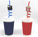 Movie Night Supplies 30 Pack Drinking Straws Bendable Movie Theme