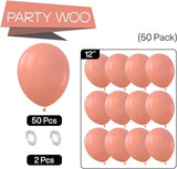 PartyWoo Dusty Pink Balloons 50 pcs 12 Inch Blush Pink Dusty Rose