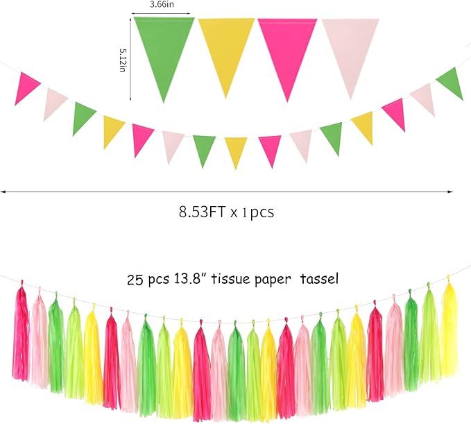 Hawaii Pool Party Decorations Streamers 35pcs Tissue Pom Poms