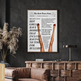 Retro Trendy Newspapers Wall art Decor Bar Cart Feminist Wall Art New