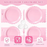 Vyntra 175 Pcs Pink Valentines Disposable Paper Plates and Napkins