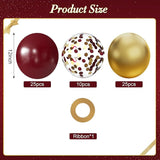 Burgundy and Gold Balloons, 60Pcs 12 Inch Maroon and Gold Balloons