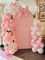 Pink Balloons Arch Kit, 139 Pcs Pink Light Pink White Bow Latex