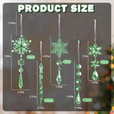 18pcs Crystal Christmas Ornaments for Christmas Tree Decorations-Green