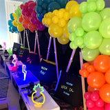 141 Pcs Rainbow Neon Balloon Arch Kit, Hot Pink Lime Green Orange