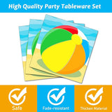 96 Pcs Beach Ball Party Supplies Tableware Summer Pool Ball Party