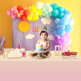 APUXXJUPA Pastel Rainbow Tablecloth, 4 Pcs Plastic Pastel Table Cloths