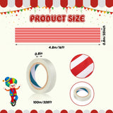 HunnmingRe 1 Pack Circus Halloween Decorations 32 Inch x 16 ft Red and