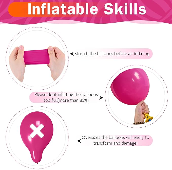 HILAVO Pink Balloons Set 12 Inch Hot Dark Magenta Light Pastel Pink