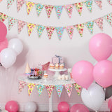 Faccito 49 Ft 60 Pcs Tea Floral Party Paper Bunting Decor Outdoor
