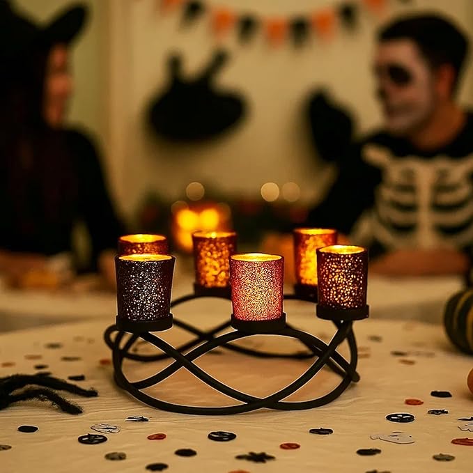 Halloween Centerpiece Table Decor Candle Holder for Kitchen Dining