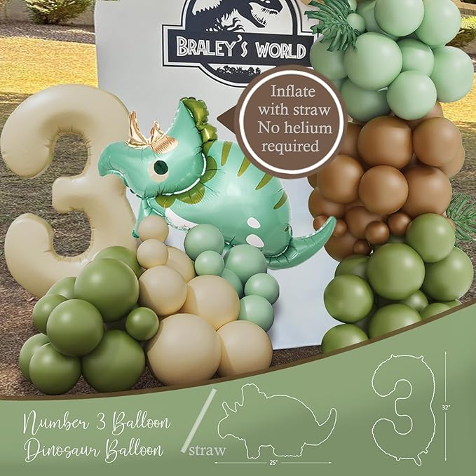 Three Rex Birthday Party Decorations Boy Dinosaur 3rd