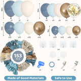 Amandir 153pcs Dusty Blue Balloon Garland Arch Kit, Different Sizes
