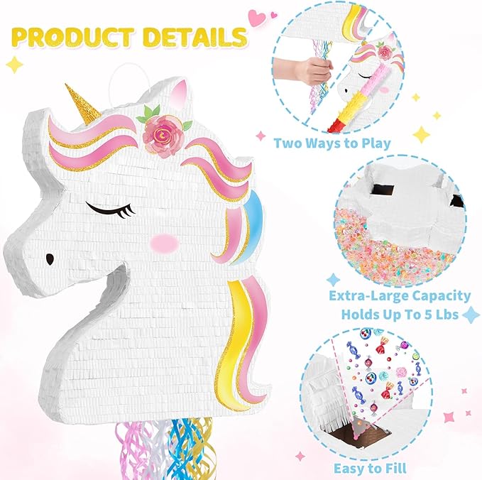 Unicorn Piñata Unicorn Party Supplies Piñata Bundle with Blindfold