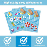96 Pieces Pool Party Tableware Set for Summer Beach Table