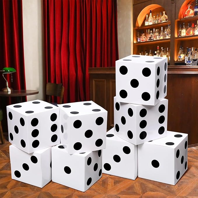 Ctosree 12 Pcs Large Casino Dice Boxes 11 in Casino Theme Party