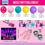 K-Pop Music themed Birthday Decorations & with Pink Purple Teal Yellow